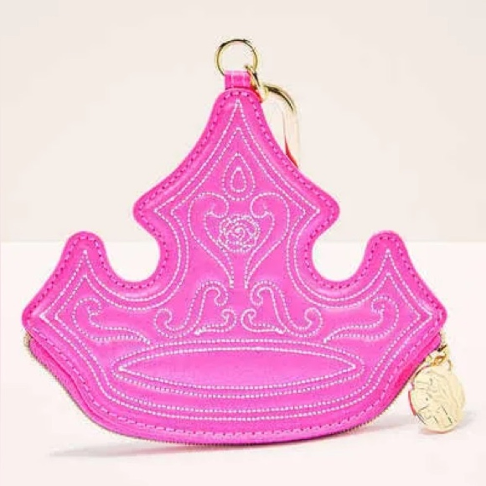Bath & Body Works Disney Pink Aurora Crown-Shaped Women's Keychain Pouch